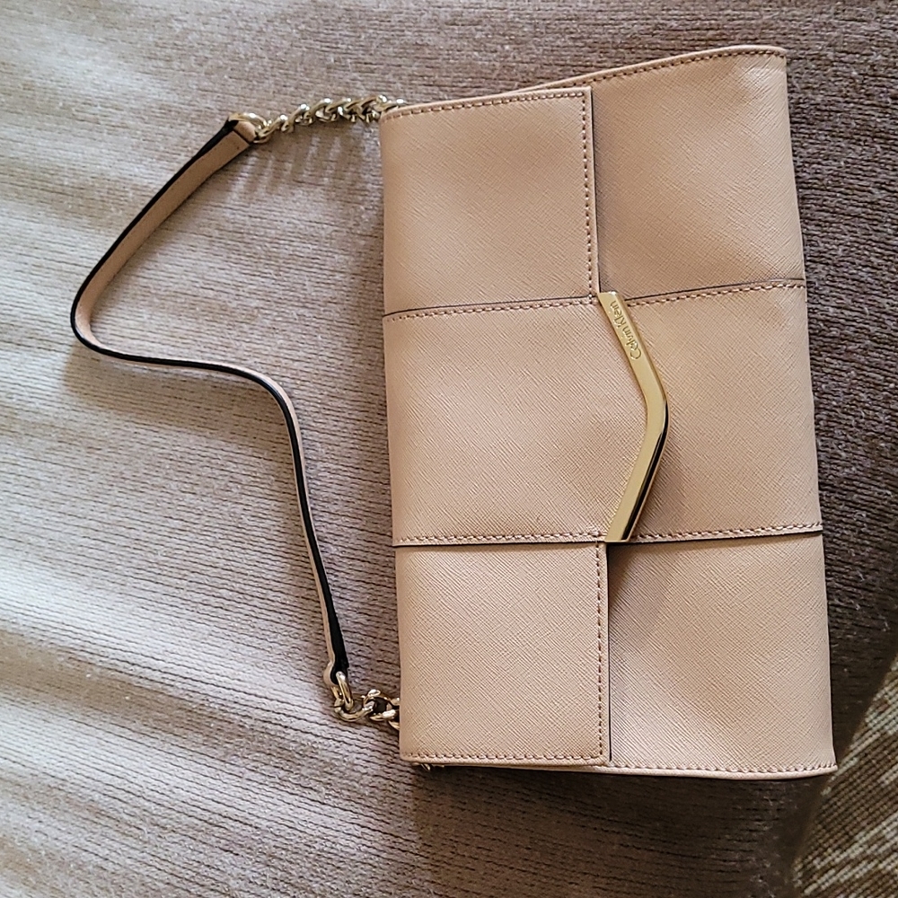Calvin Klein Cream Leather small bag / clutch
